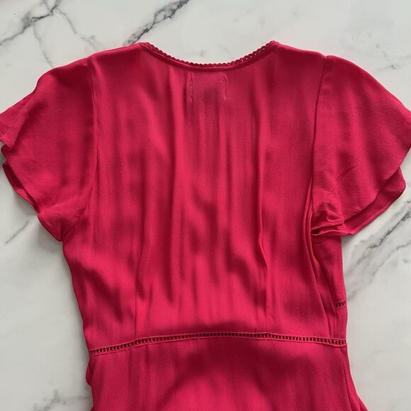 Tuckernuck Francesca Ruffle Maxi Dress Feminine Modest chic fuchsia Pink Size XS - Picture 9 of 11